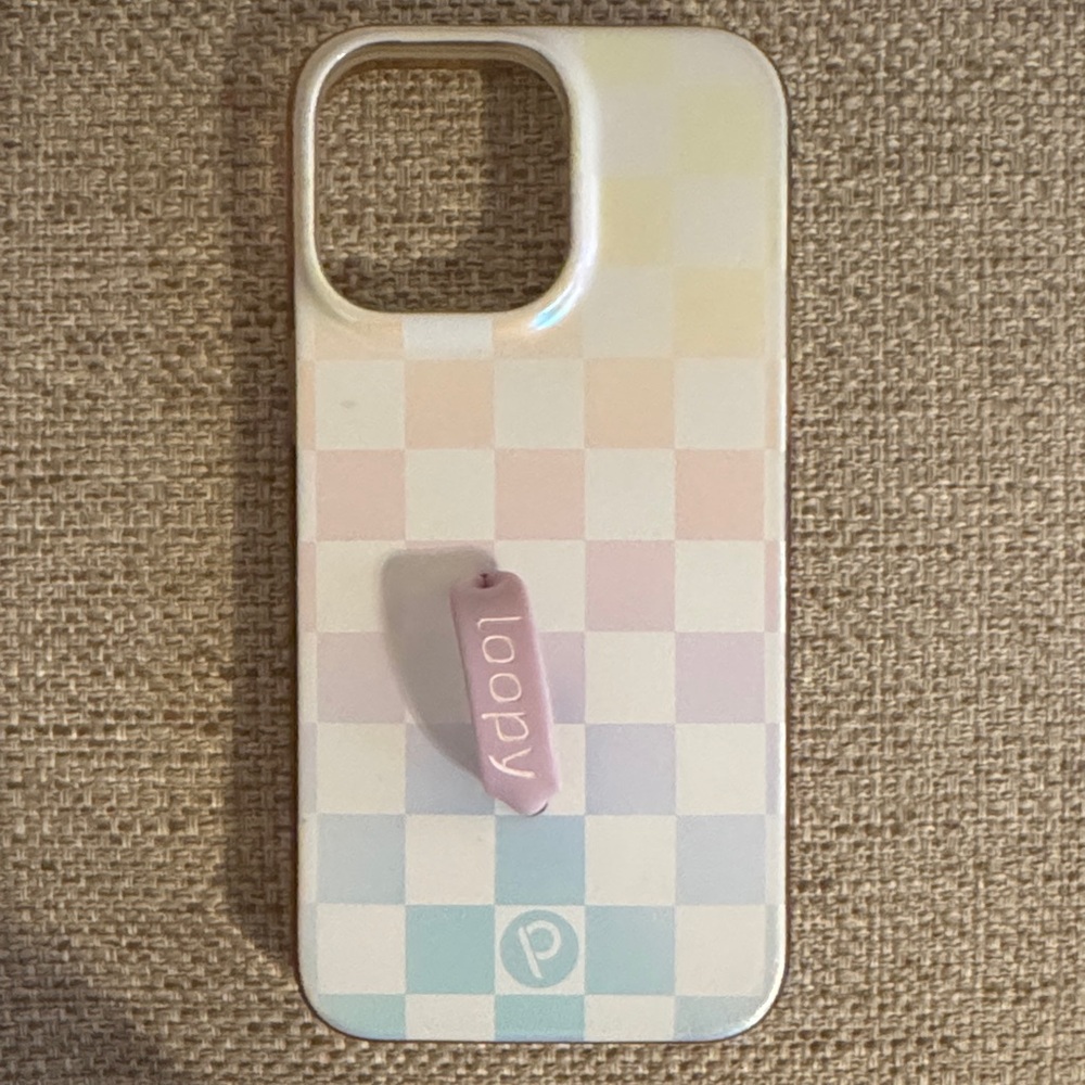 Loopy Case IPhone 15 Pro Max Pastel Checkered Phone Case (righty)